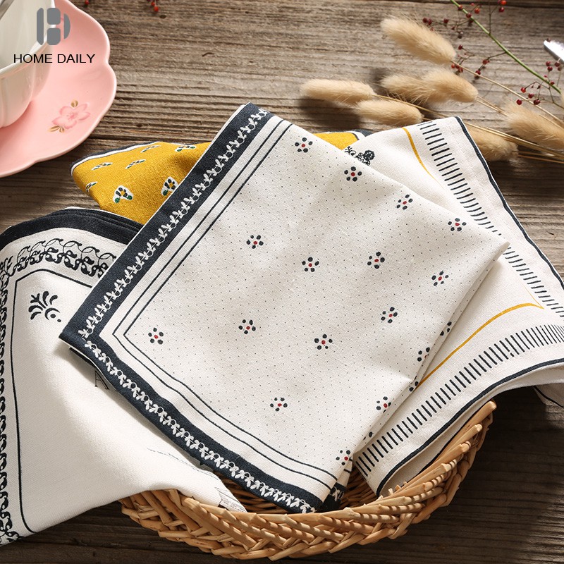 Khăn trải bàn 100% cotton với 4 họa tiết độc đáo đa năng 30x32cm