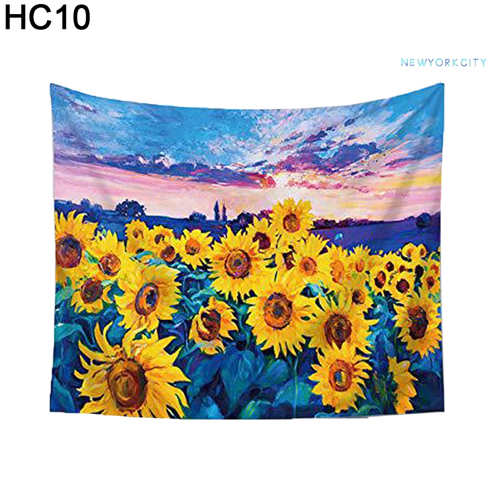 Thảm Treo Tường In Họa Tiết Hoa Lá Trang Trí Phòng Ngủ