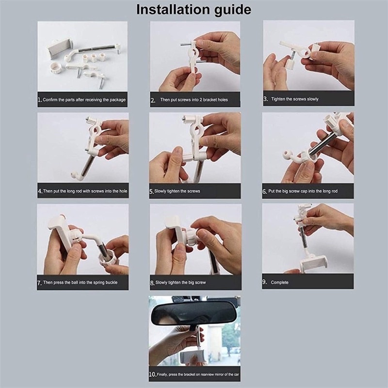 Giá đỡ điện thoại treo trên gương ô tô xe hơi siêu tiện lợi chắc chắn