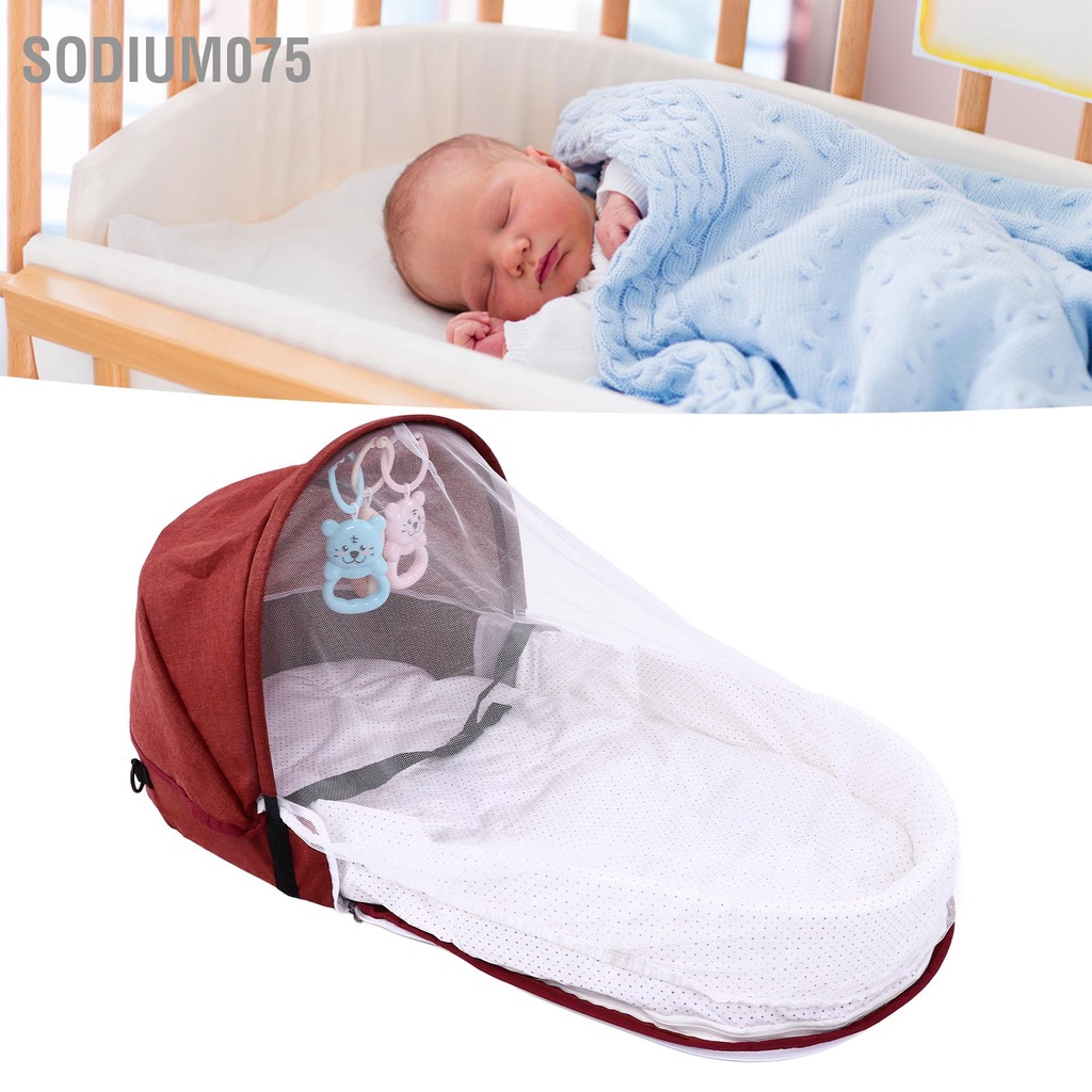 Có thể bán buôn Giường cũi trẻ em có thể gập lại Vải mềm Chống muỗi Di động Trẻ sơ sinh đi du lịch ngủ chăn Sodium075 Hàng giao ngay