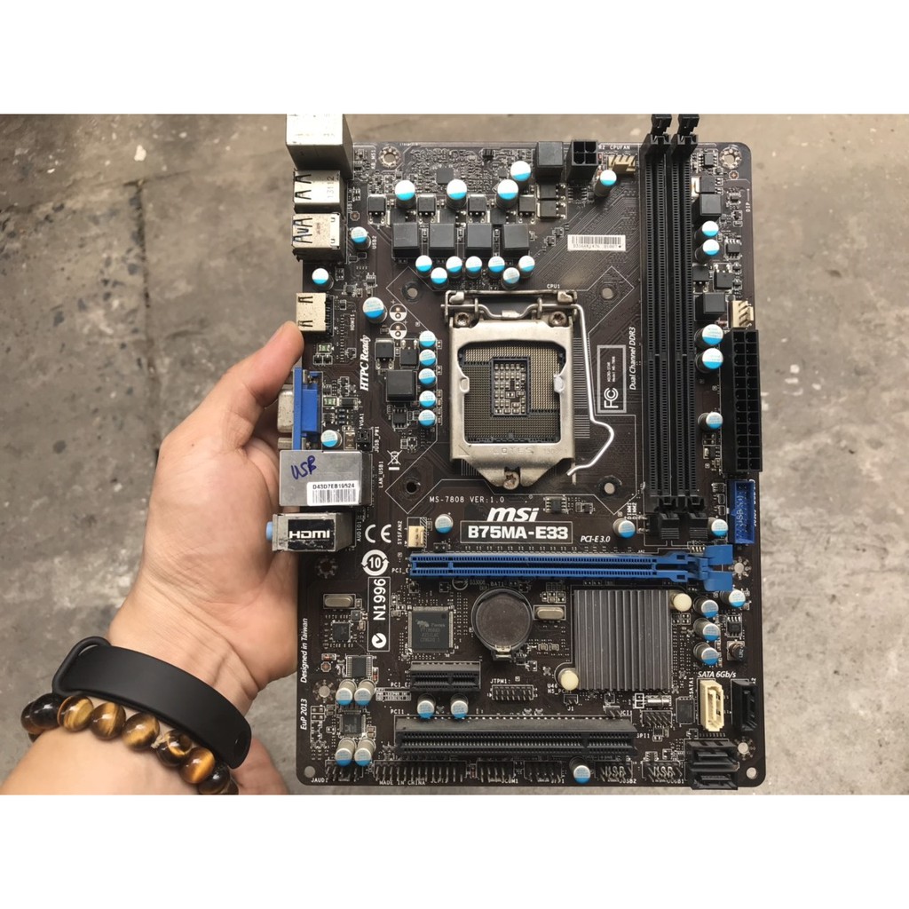 bo mạch chủ máy tính MSI B75MA E33 2 khe ram ddr3 socket 1155 mainboard Main PC B75 không fe chặn