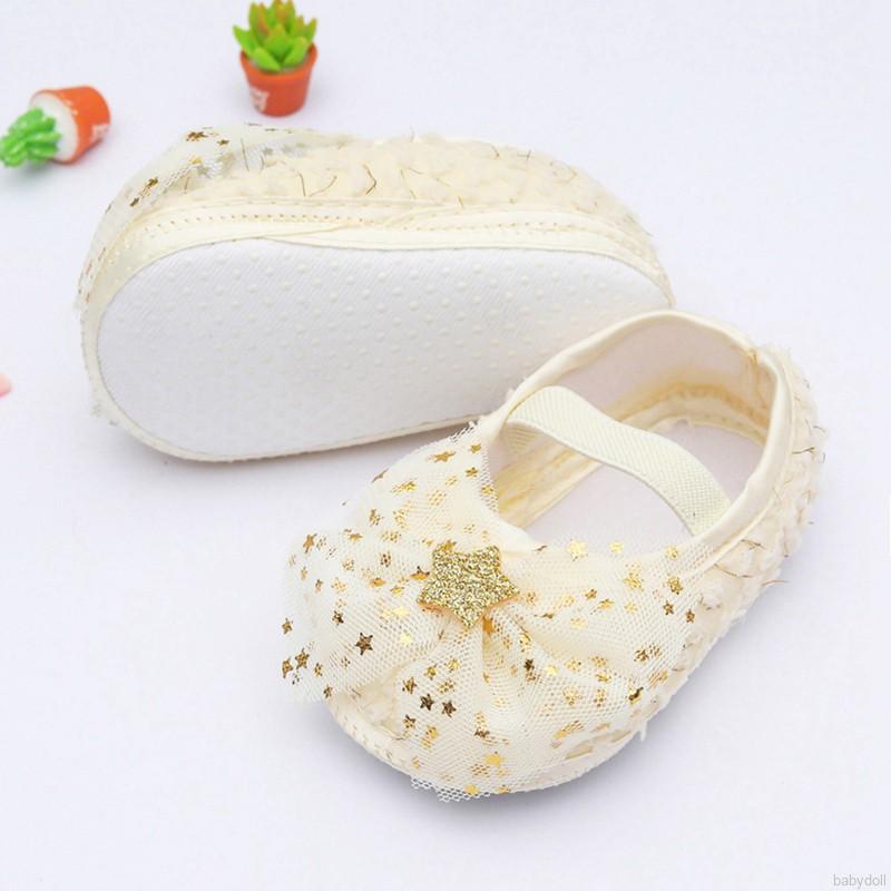 Giày công chúa đế mềm đính nơ bướm ngọt ngào cho bé gái tập đi 0-18 tháng tuổi