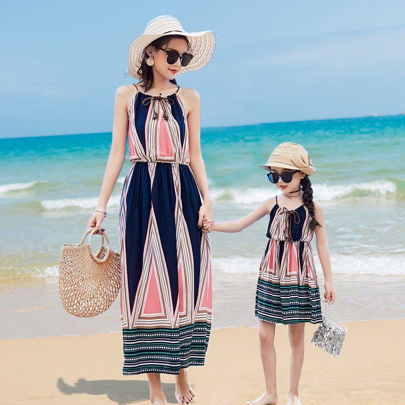 Váy đôi mẹ &amp; con gái mặc hè &amp; đi biển (Nhiều phiên bản) N00695