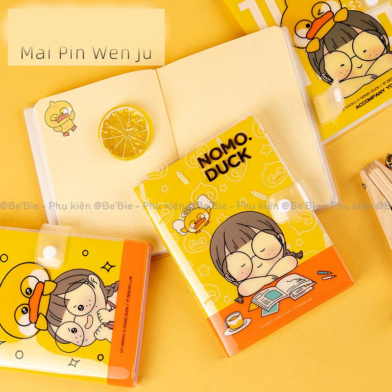 Sổ tay cúc bấm trong 96 trang in hình cô bé vịt, Sổ học sinh Nomo Duck BeBie - BP536