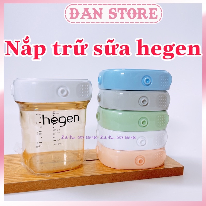 Nắp trữ sữa bình Hegen chính hãng. Nắp đậy bình hegen màu xanh hồng trắng xám chính hãng, Thân bình sữa hegen 60 150 240