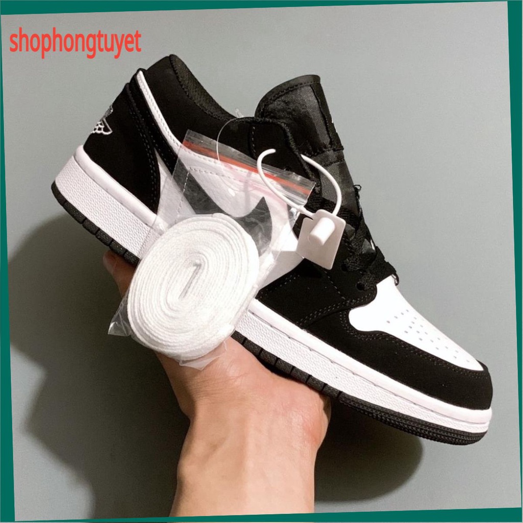 😊shophongtuyet😊Giày Jordan Panda Màu Đen Trắng,( tặng kèm dây )Giày JD1 Low Cổ Thấp Nam Nữ Hàng Đẹp Full Box Bill Hot 20