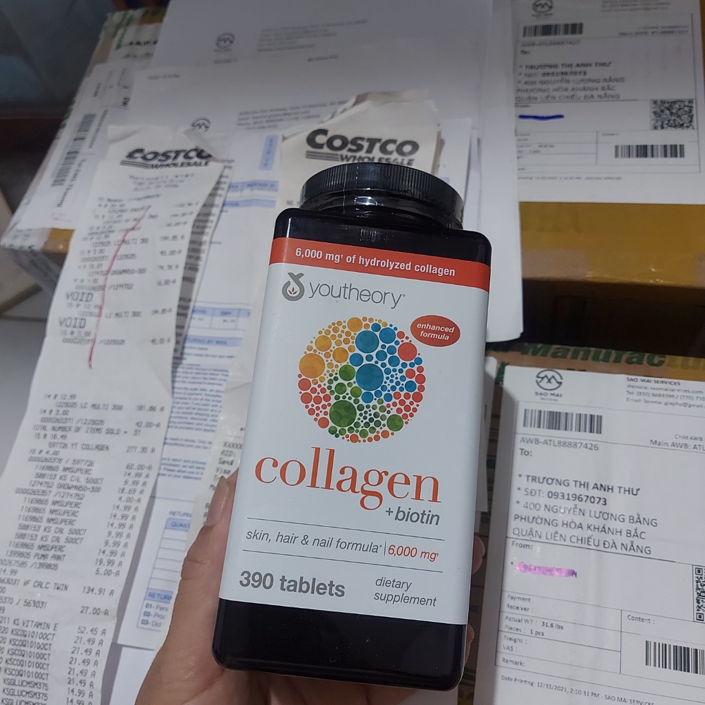 Collagen Youtheory Biotin 390 viên của mỹ