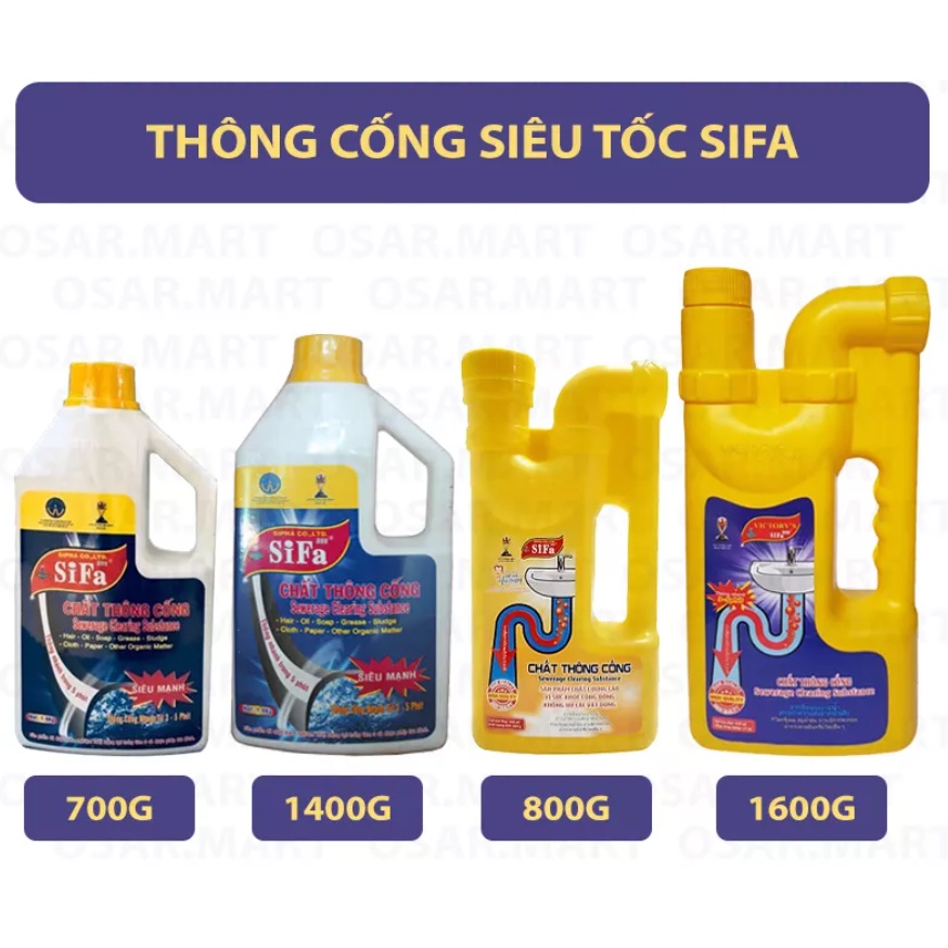 CHẤT THÔNG CẦU CỐNG 1.6KG SIFA, TRỊ TẮT NGHẼN BỒN CẦU, ĐƯỜNG CỐNG SIÊU TỐC
