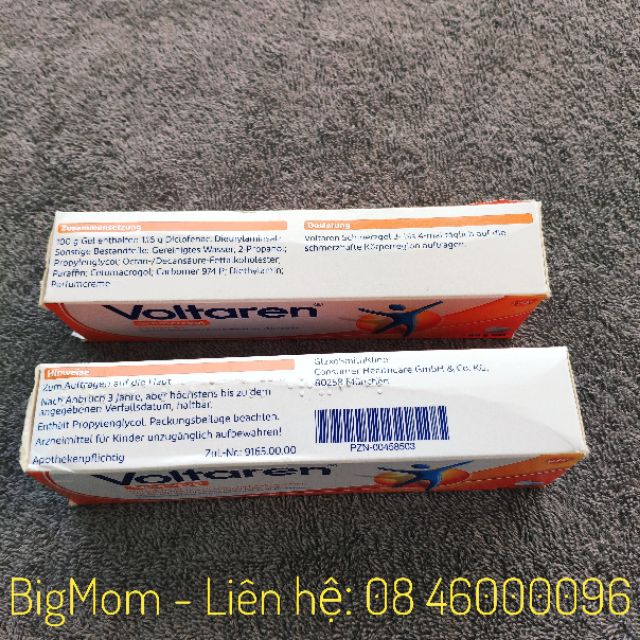 Gel Bôi Voltaren Hàng Đức 60g