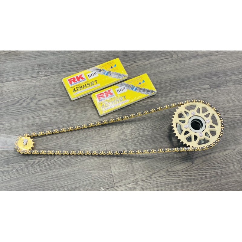 Sên RK vàng đen 428HSBT /428SB - 124L chính hãng