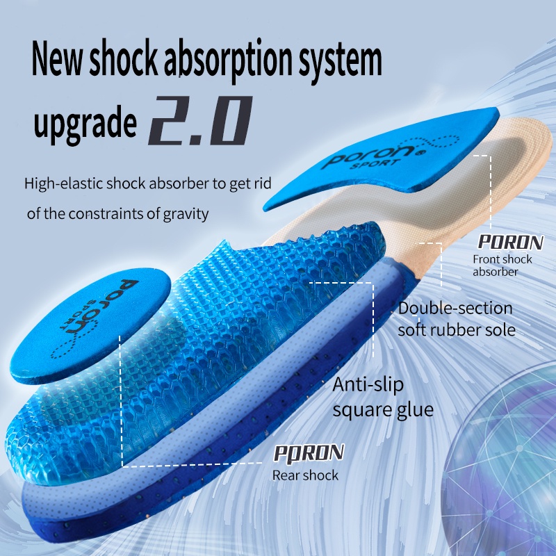 2 Đệm lót giày NAFOING bằng silicon mềm co giãn thoáng khí chống sốc hỗ trợ chỉnh hình vòm chân