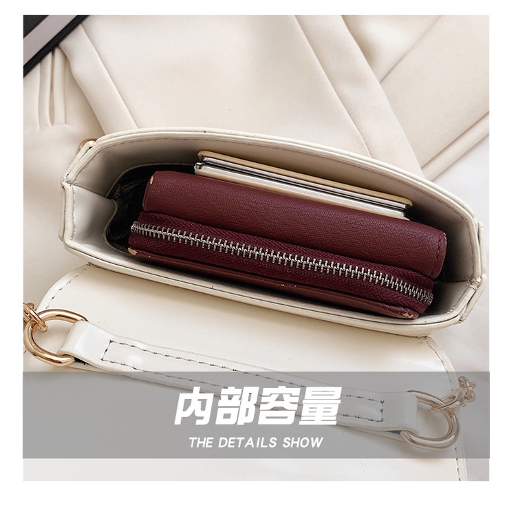 Túi Đeo JASMIN NOIR Chéo Da PU Dây Mắt Xích Thời Trang Nữ