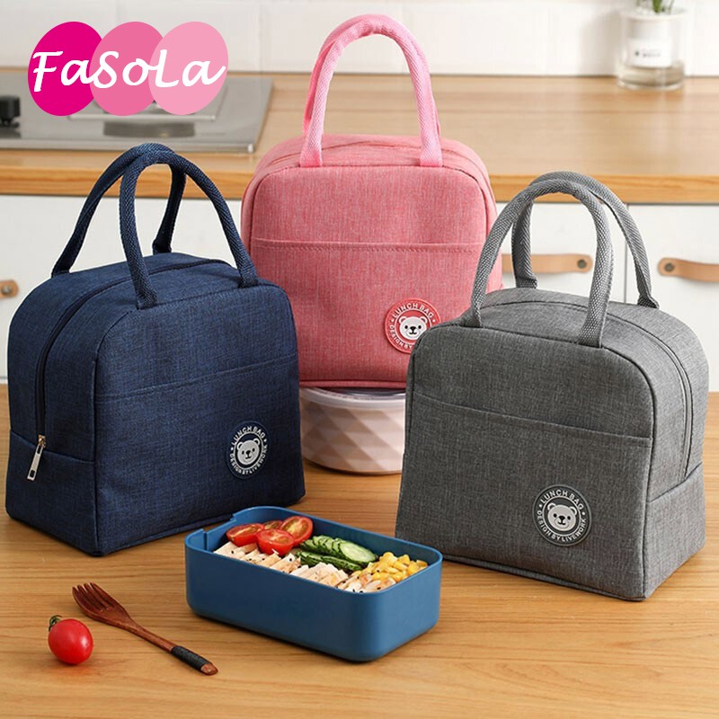 Túi Đựng Hộp Cơm Văn Phòng Giữ Nhiệt, Túi Đựng Hộp Cơm Giữ Nhiệt Vải Oxford Size Lớn Fasola