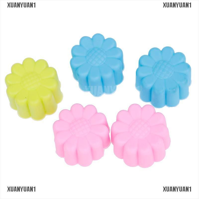 [XUANYUAN1] Khuôn Làm Bánh Tart Trứng / Bánh Muffin Hình Hoa Hướng Dương Bằng Silicone