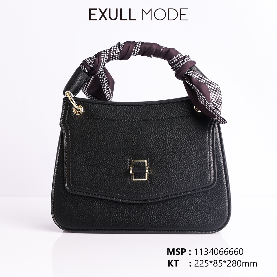 Túi xách thời trang nữ da khóa bấm nắp gập tay xách quấn khăn chính hãng Exull Mode 11340666