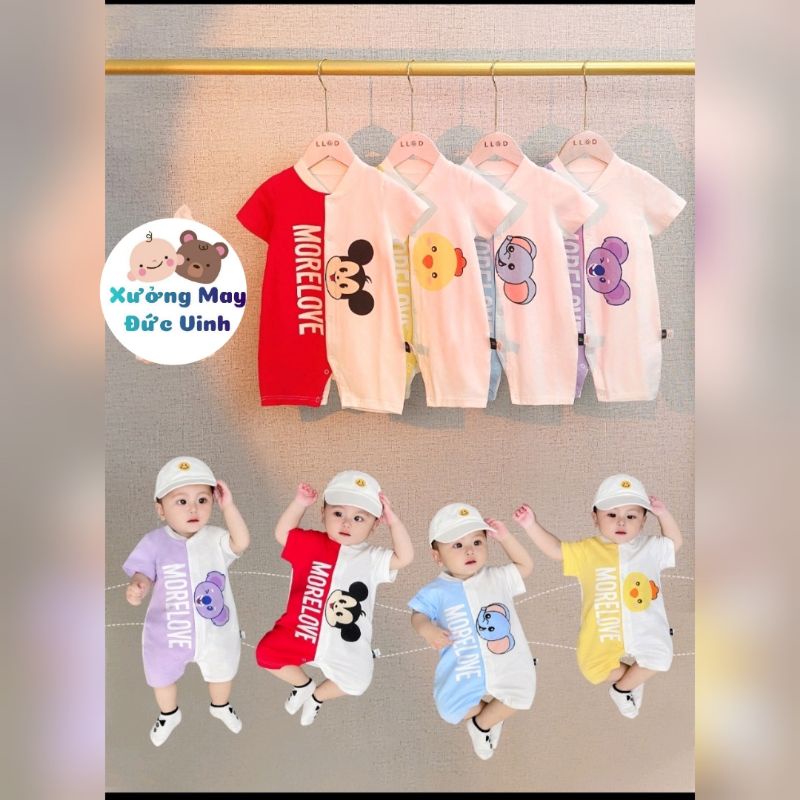 bộ body đùi cotton ngắn tay cho bé trai/gái