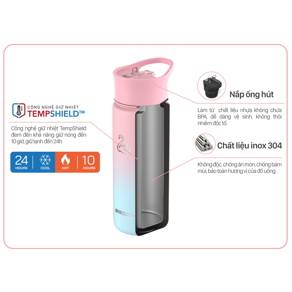 Bình Giữ Nhiệt Inox 2GOOD FLASK Wide Mouth WM-02 Dung Tích Lớn Chống Gỉ