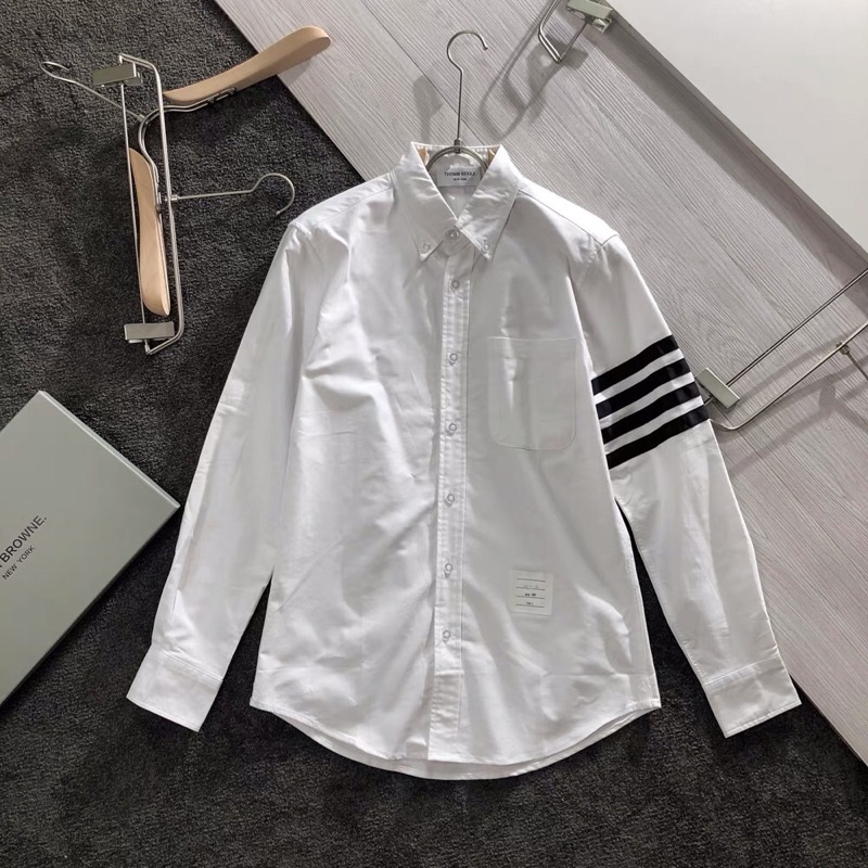 Áo sơ mi Thom Browne trắng 4 sọc đen cao cấp vải oxford