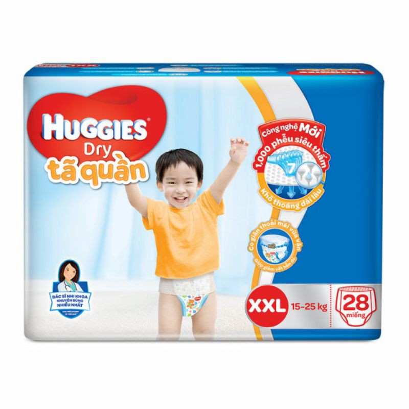 Bỉm -Tã quần Huggies size XXL 28 miếng (cho bé 15-25kg).