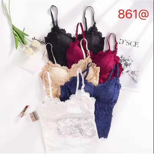 hàng cao cấp *Áo bra ren dáng dài mềm mại K109