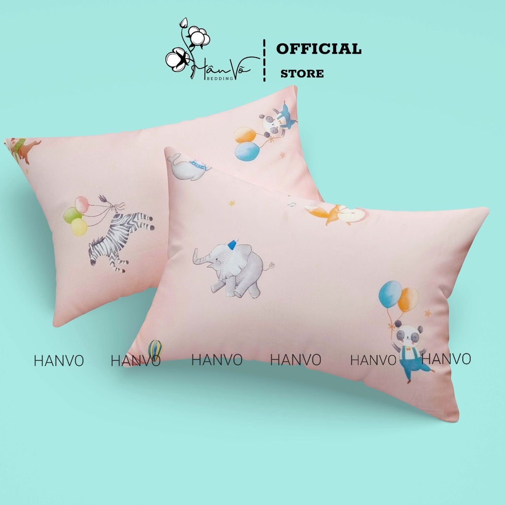 Vỏ gối nằm gối ôm 35x50 25x70 trẻ em Lụa Tencel Hân Võ không kèm ruột, mịn mát, an toàn cho da bé