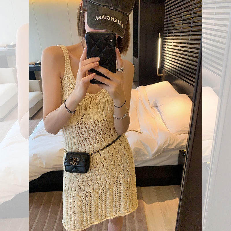 Bán Chạy!F &amp; X Niche Đầm Ngắn Không Tay Dệt Kim Phong Cách Nhật Bản [13C] 2022