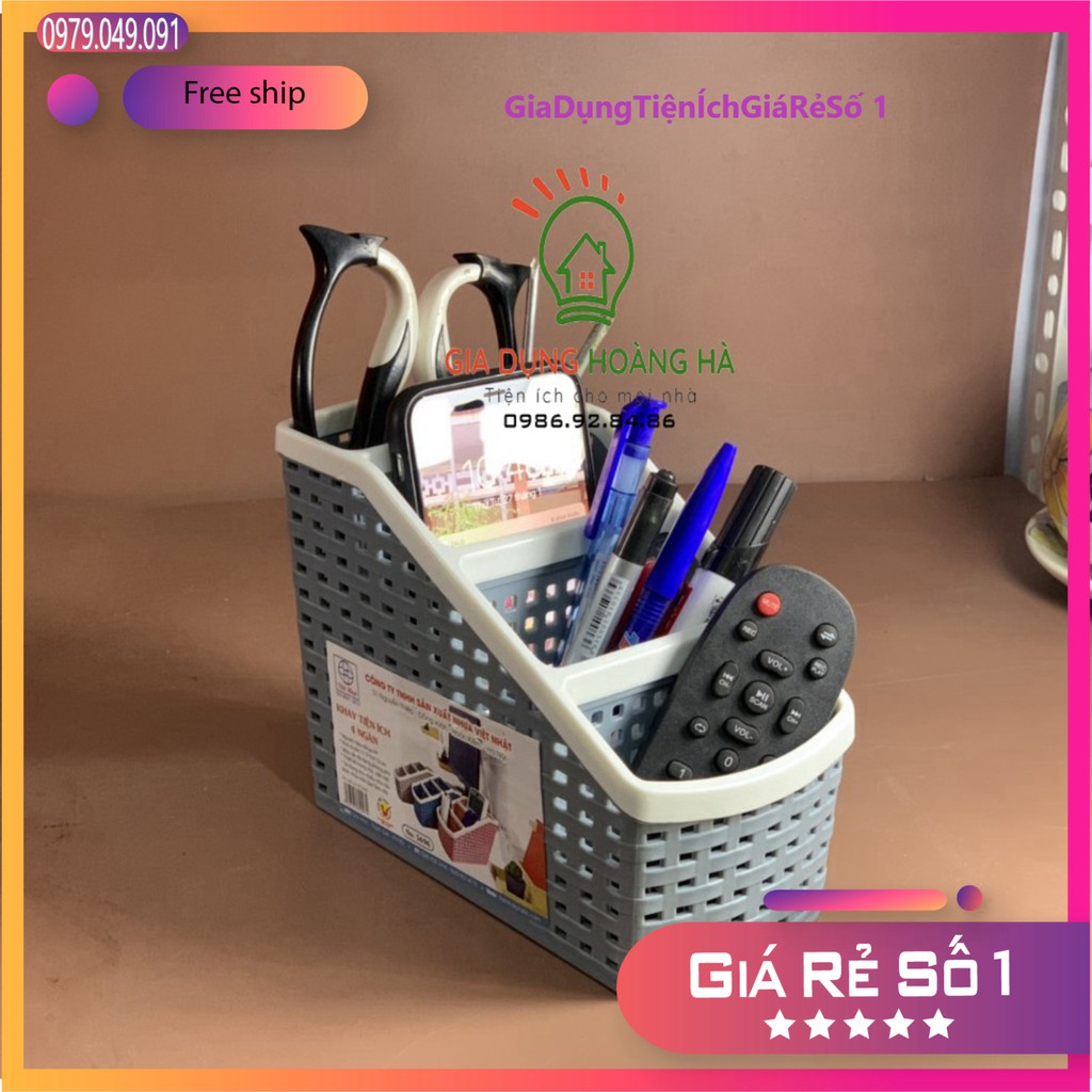 Khay nhựa⚡️FREESHIP⚡️khay tiện ích 4 ngăn, lục giác để bàn, đựng đồ, khay nhựa 4 ngăn, đựng bút, đồ dùng đa năng