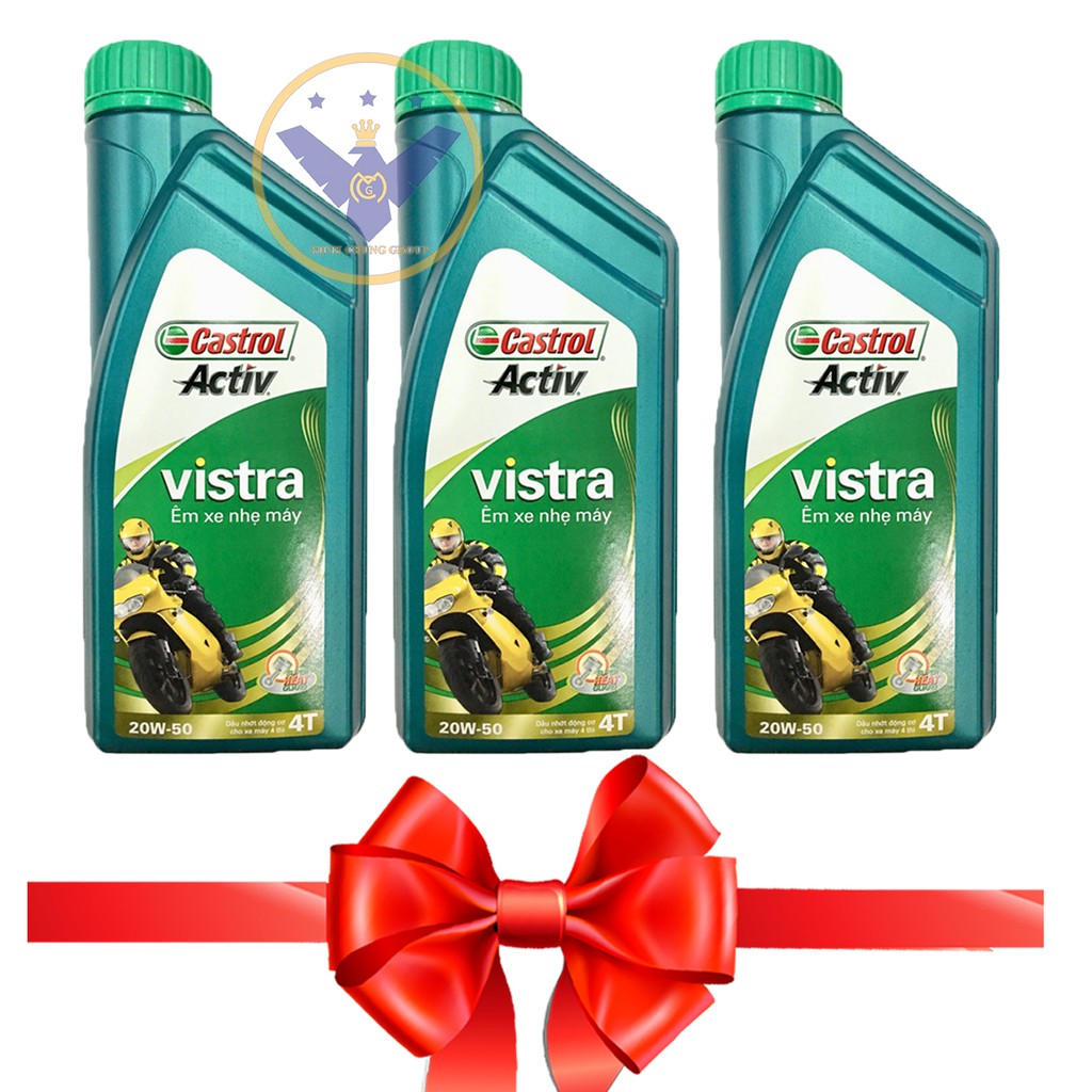 COMBO 3 dầu nhớt xe máy Castrol Activ Vistra 20w50 0.8l