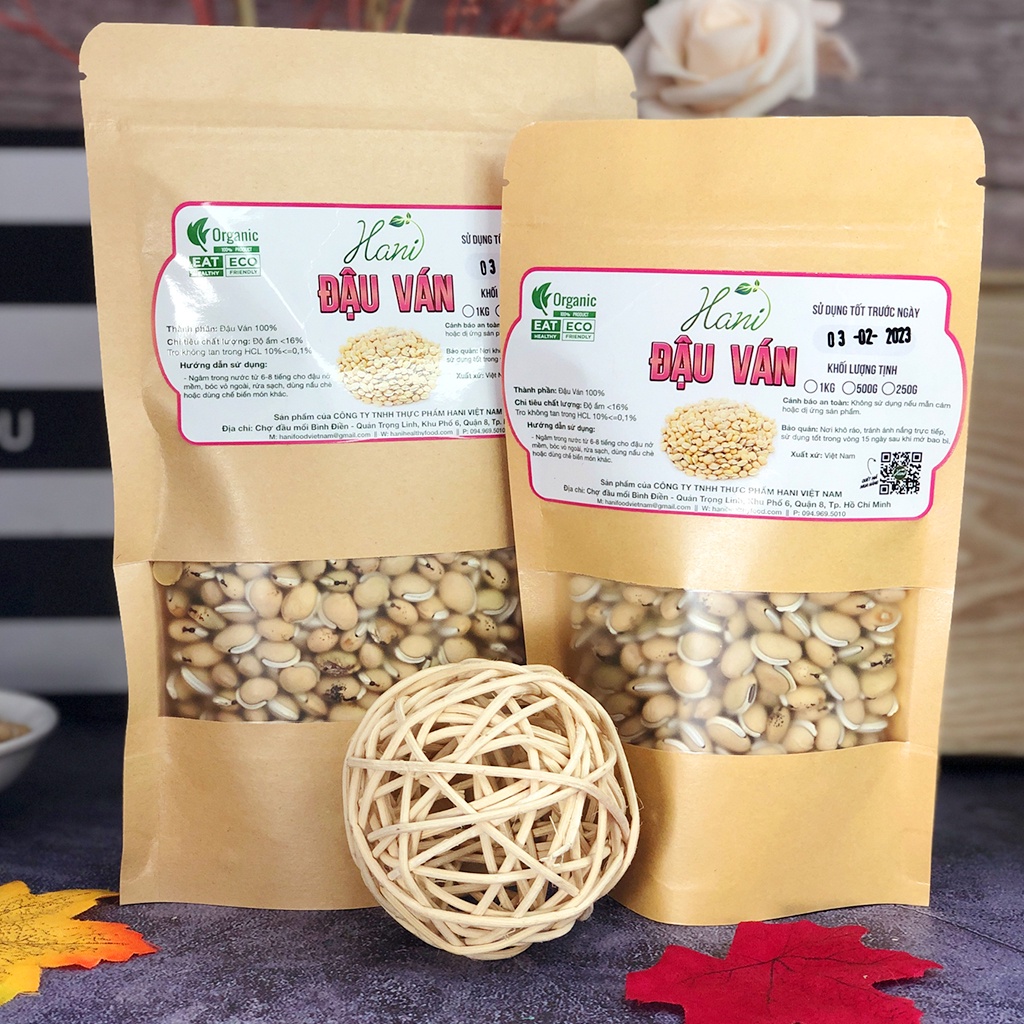 1kg Đậu Ván Trắng Nguyên Hạt Chuẩn Sạch, Hạt Đậu Ván Nấu Chè , Xôi Loại 1 ✔️ Nông sản HANI FOOD