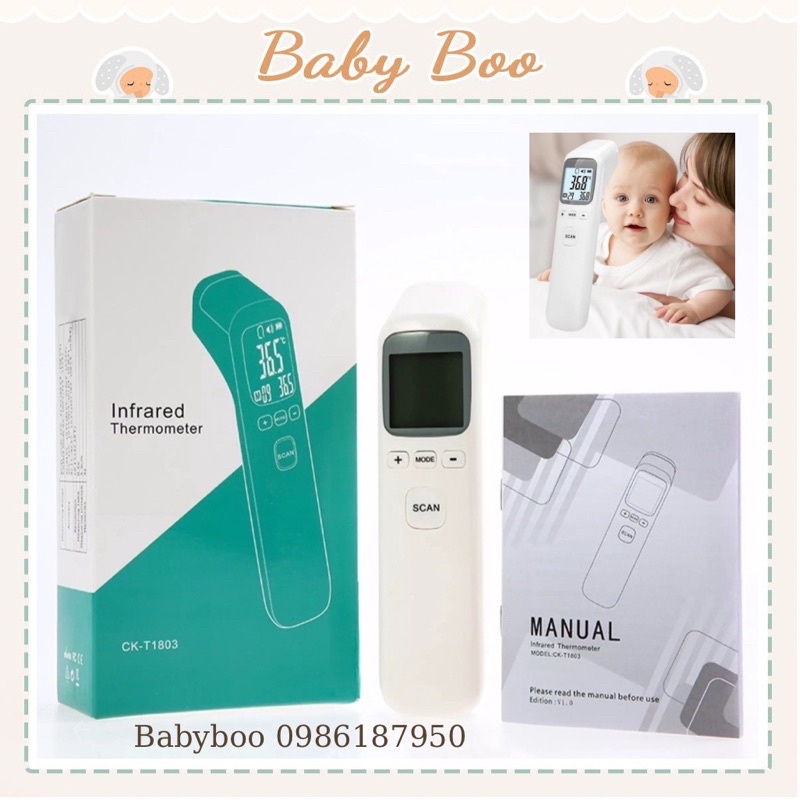 Nhiệt kế điện tử hồng ngoại đo thân nhiệt, đo nhiệt độ phòng, đo nhiệt độ nước [ babyboo]