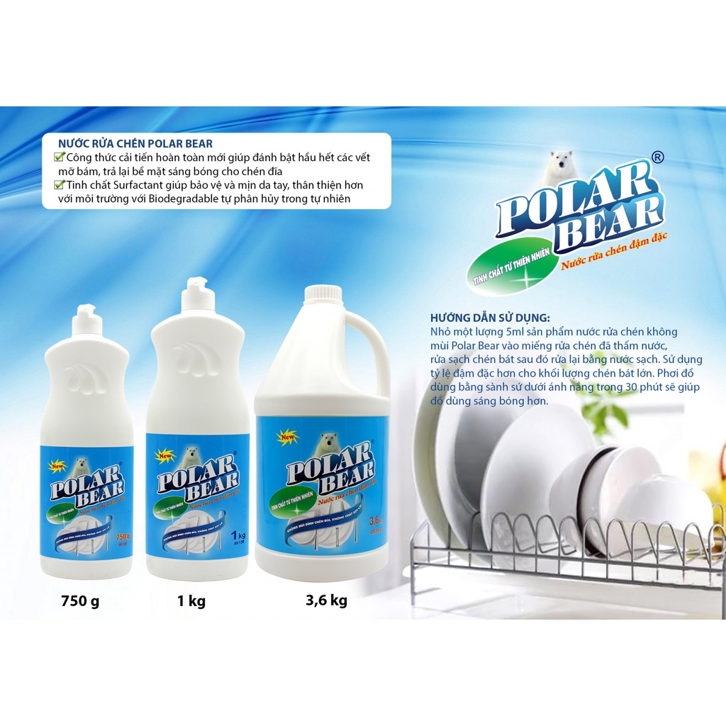 Nước rửa chén đậm đặc Polar bear