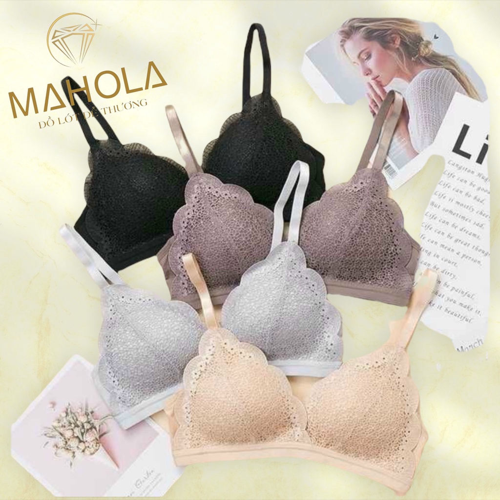 Áo lót mỏng nữ đúc su ren Mahola RN11