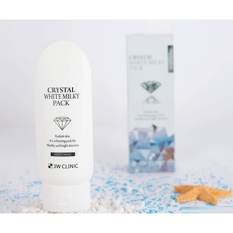 Kem Ủ trắng da bật tông toàn thân, Make up lên tông Body Crystal White Milky Body Lotion 3W Clinic Hàn Quốc 200ml/ Hộp