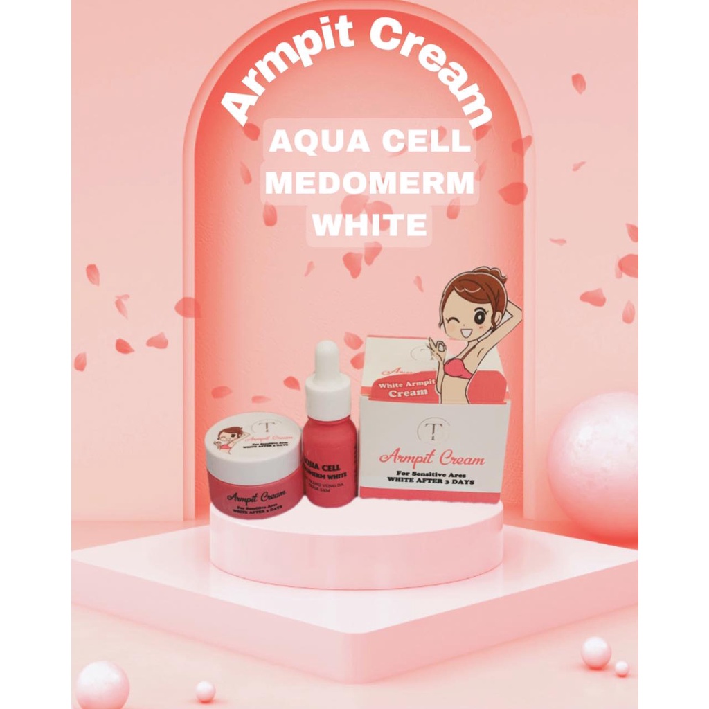 Combo Kem Mờ Thâm Armpit Cream Và Hoạt Chất Làm Trắng Da Vùng Thâm Sạm Aqua Cell Medomerm White - LAI'S STORE