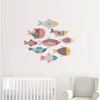 Bộ tranh cá color fishes treo tường trang trí phòng khách, phòng ngủ, phòng ăn