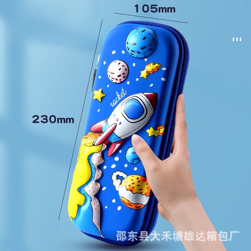 Hộp bút 3d học sinh in hình 3d sinh động cute - Siêu nhẹ - Chống thấm nước cho bé trai bé gái