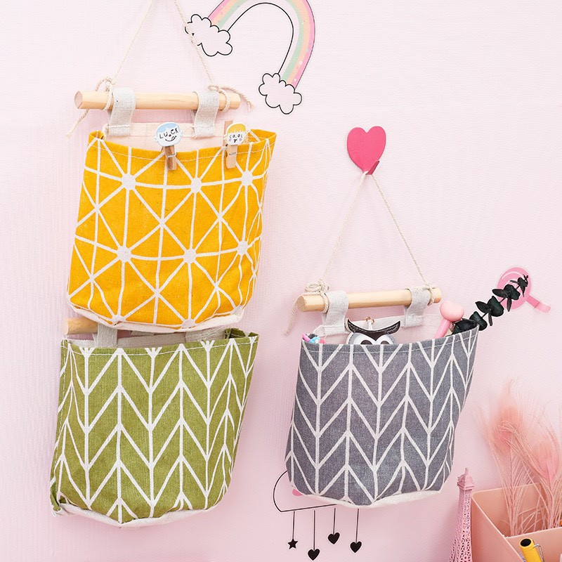 Túi Treo Tường Bằng Vải Treo Đồ,Trang Trí Nhà Cửa ,Giỏ Đựng Đồ - Vải Canvas Treo Tường 88276 SIÊU THỊ 88