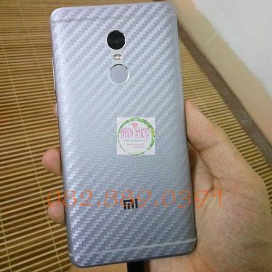 Miếng dán mặt lưng skin carbon Xiaomi Redmi Note 3/ Note 4/ Note 4X/ Note 3 Pro trong, đen