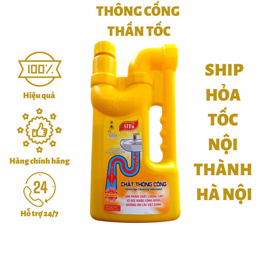 Thông bồn cầu 1.6kg, xử lý nhanh gấp 10 lần bột thông cống, thay cho bột thông cống, bột thông bồn cầu, Sifa999