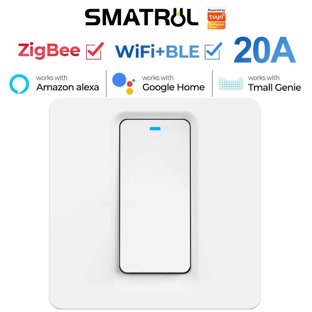 Máy sưởi ấm SMATRUL thông minh wifi Zigbee 20A có công tắc phích cắm EU cho Alexa Google Home