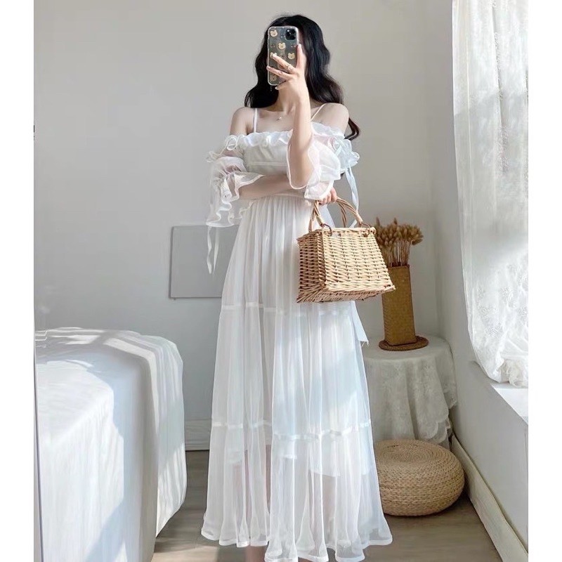 Váy công chúa trễ vai ren ulzzang