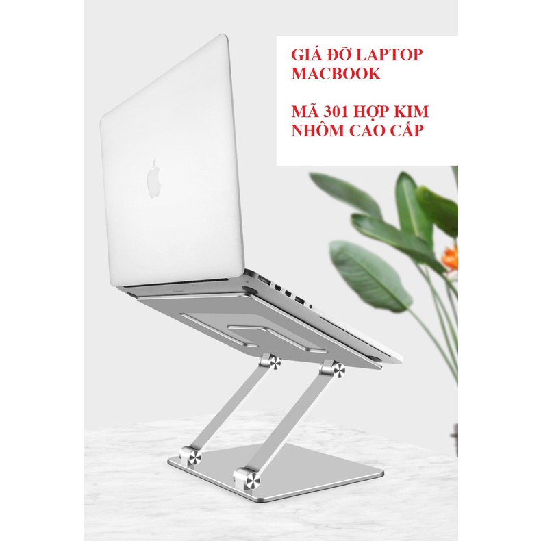 Giá đỡ tản nhiệt Macbook Laptop L301 thiết kế một chân độc đáo bằng nhôm nguyên khối, điều chỉnh độ cao, gấp gọn.