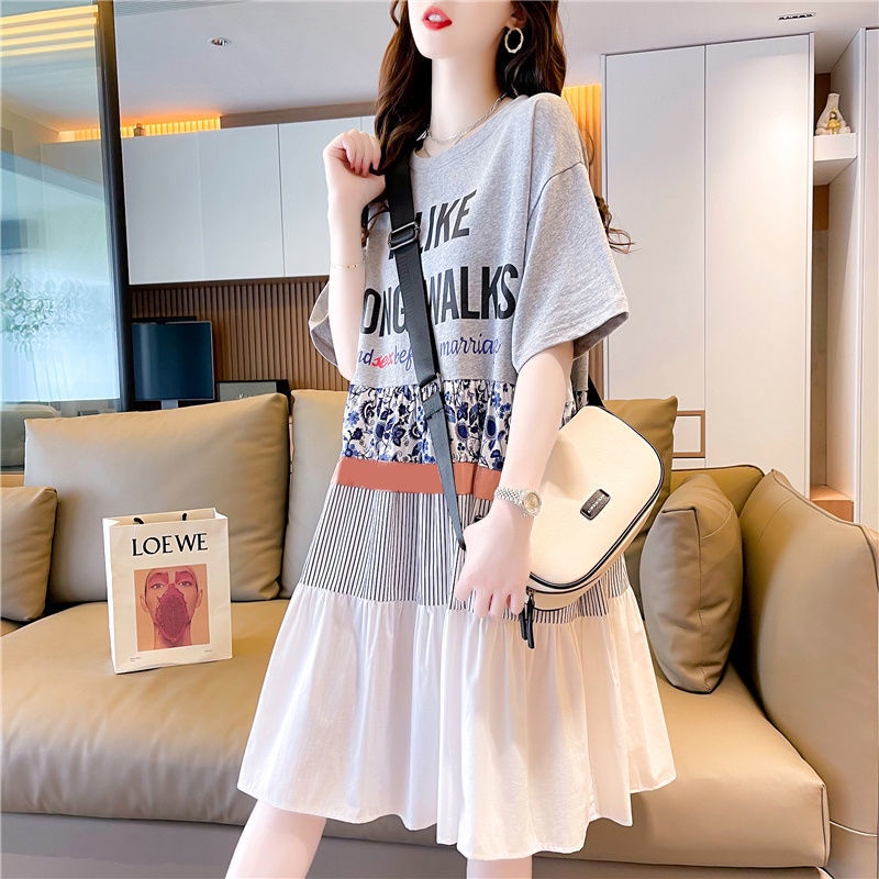 Áo Thun Mùa Hè Kích Thước Lớn In Chữ Phong Cách Hàn Quốc Cổ Điển Đường Phố Mới Cho Nữ