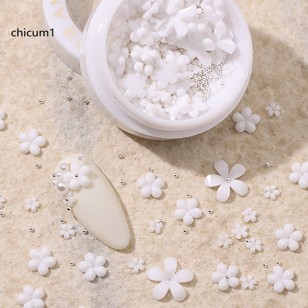 [Hàng mới về] Hạt phụ kiện trang trí móng tay hình hoa năm cánh nhỏ gọn sáng tạo đa năng dành cho phái nữ
