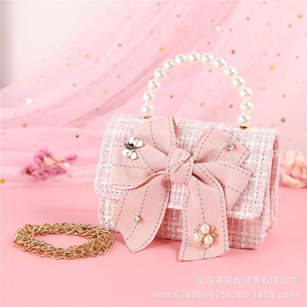 MIHAN1 Túi Đeo Chéo Mini Thắt Nơ Cho Bé Gái