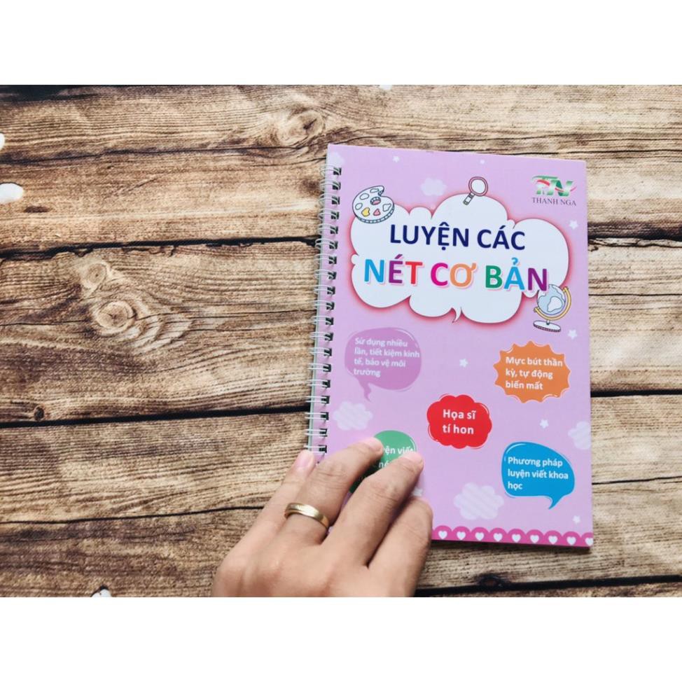 Combo Giá Sỉ 3 Cuốn Luyện Viết Chữ Đẹp Và Luyện Viết Số Đẹp Tặng Kèm 2 Bút 8 ngòi 2 Cá Heo Định Hình