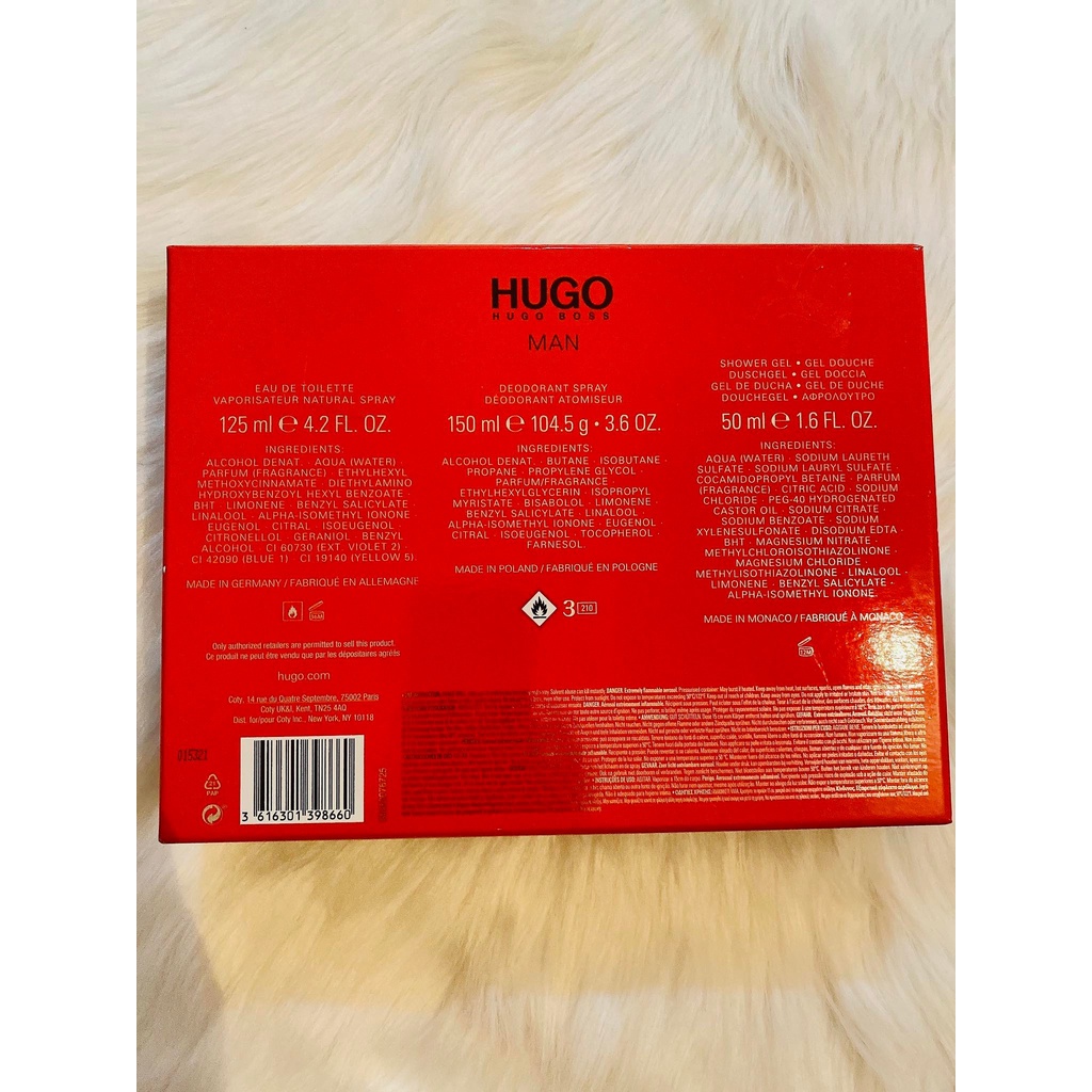 [HÀNG MỸ] SET NƯỚC HOA NAM HUGO BOSS FOR MEN EDT 125ML