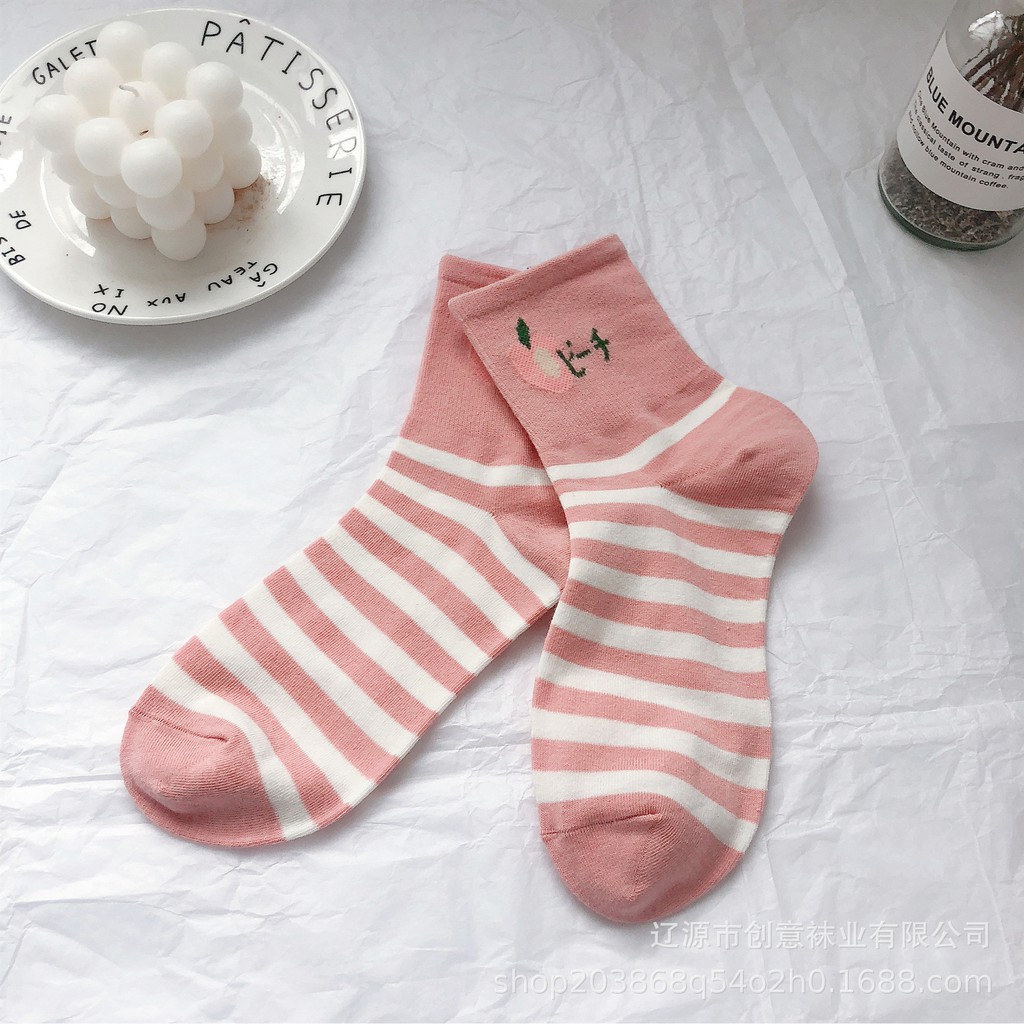 Tất nữ cổ cao Dễ thương In hình Hoạt hình Nhật Bản Vớ cao cổ nữ Cute Thu Đông Ulzzang Cotton Hàn Quốc