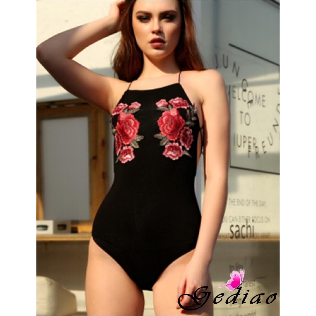 Bộ bodysuit lưới đen họa tiết hoa quyến rũ cho nữ | BigBuy360 - bigbuy360.vn