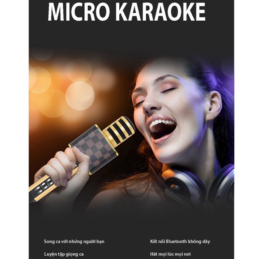 Mic Hát không dây Karaoke Floveme - SD18 Kèm Loa Bluetooth, Kết Nối Nhanh, Bass to, Âm Thanh To, Trầm Ấm, Mic Bắt Giọng